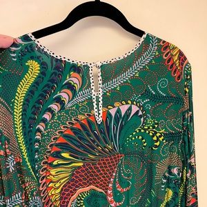 Maeve for Anthropologie midi dress green and flora- only worn once!